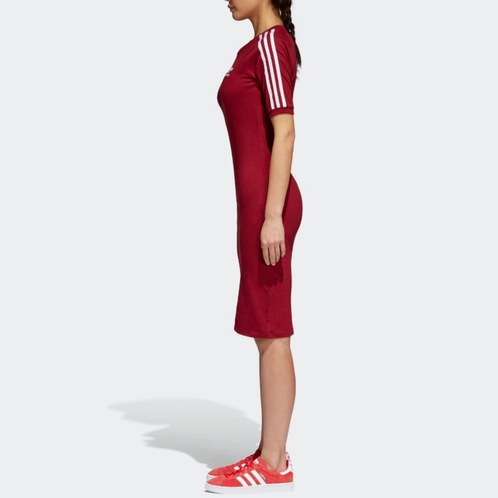 ADIDAS Originals Three Stripe Midi Ruby Dress - Picture 6 of 16